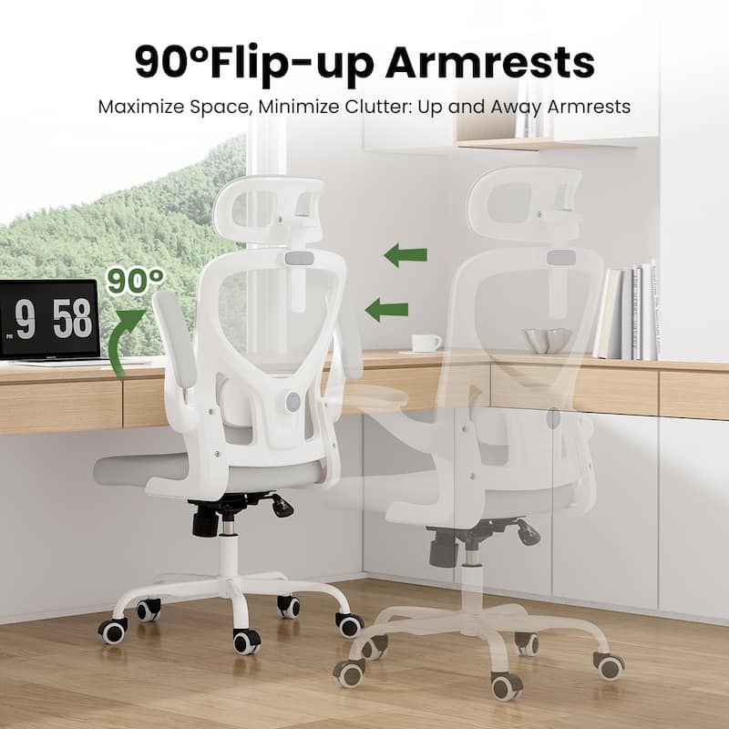 Ergonomic Office Chair With Headrest,High Back Computer Chair With Armrests And Adjustable Lumbar Support