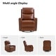 preview thumbnail 4 of 111, Fiacro 30.31" Genuine Leather Wingback Swivel Rocker Recliner with Nailhead Trim