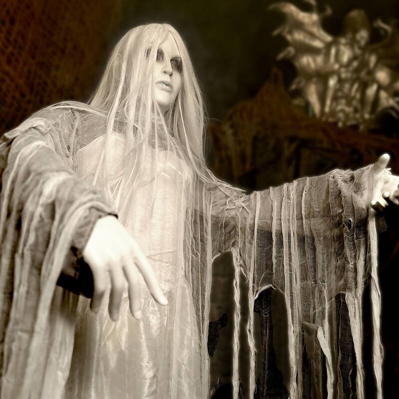Haunted Hill Farm Rising Ghost Woman by Tekky, Premium Halloween Animatronic