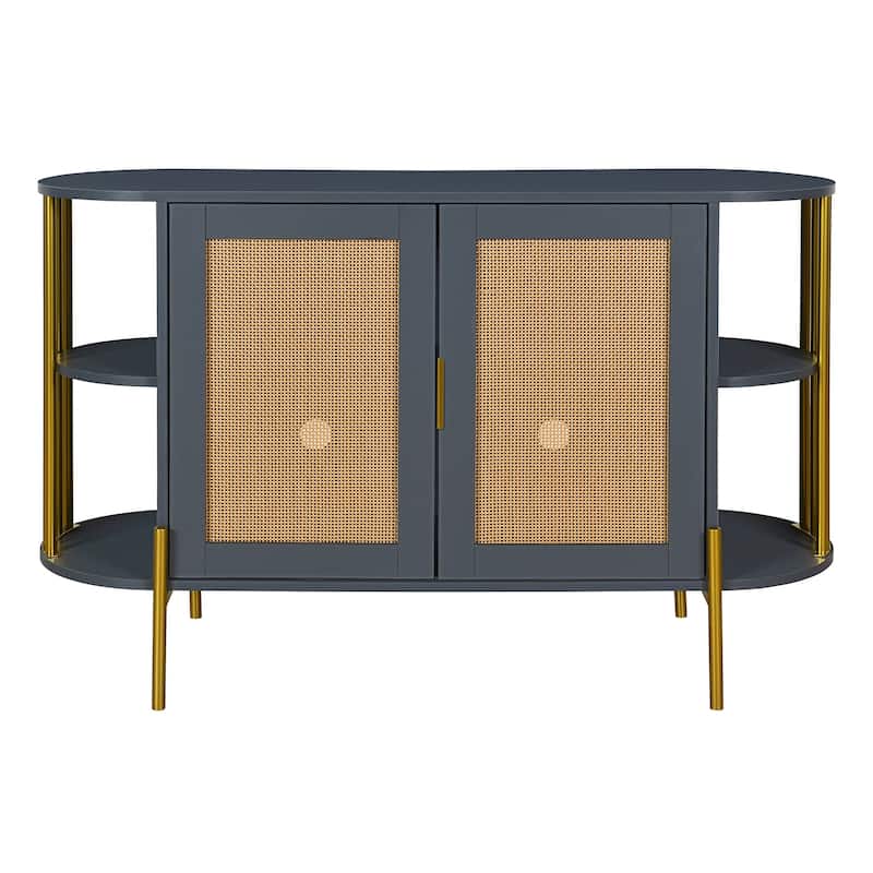 47.2''W 2-Door Elegant Curved Dining Cabinet - N/A