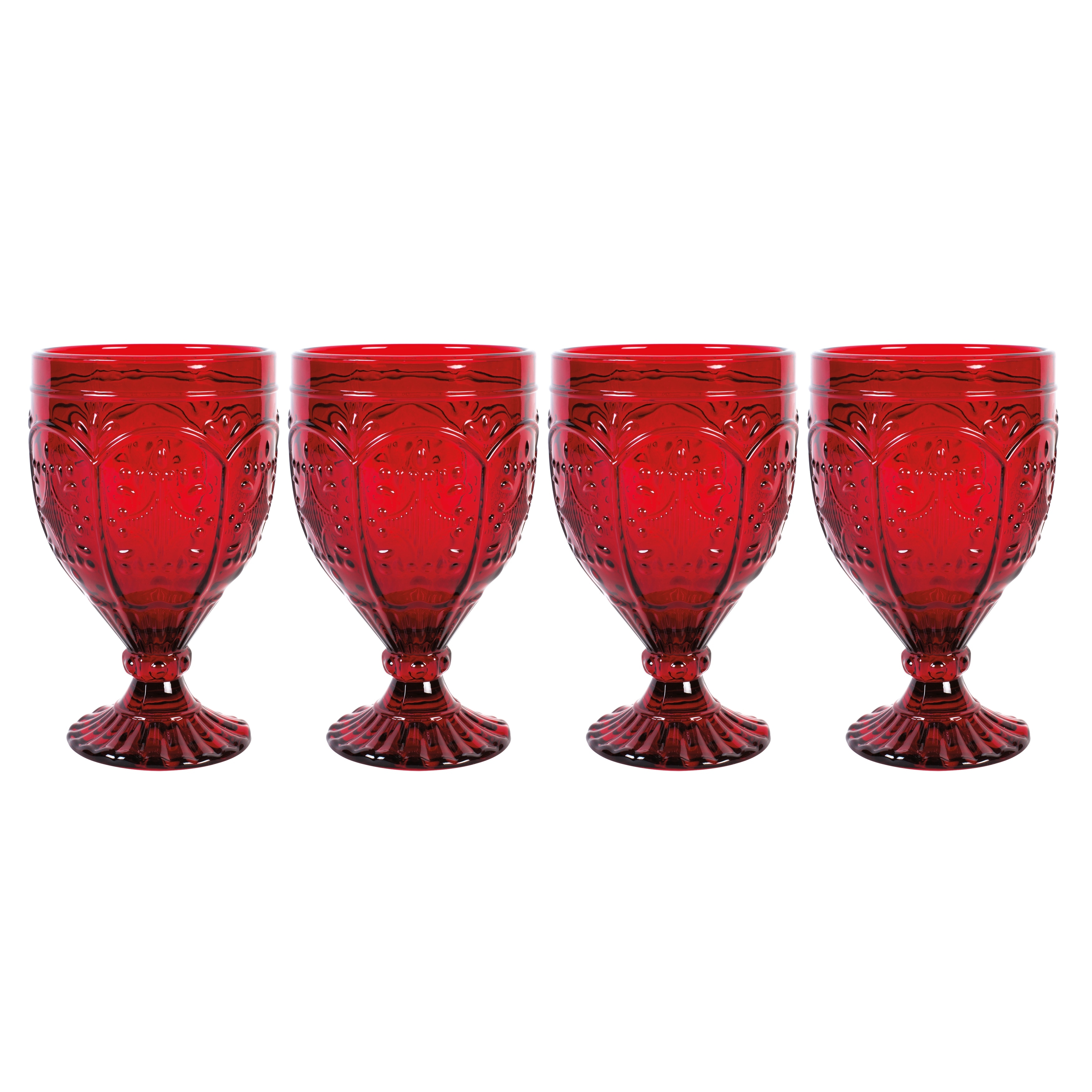 Fitz and Floyd Villa Palm Wine Goblet, Set of 4, Green