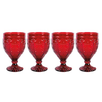 Fitz and Floyd Trestle Red Goblet (Set of 4)