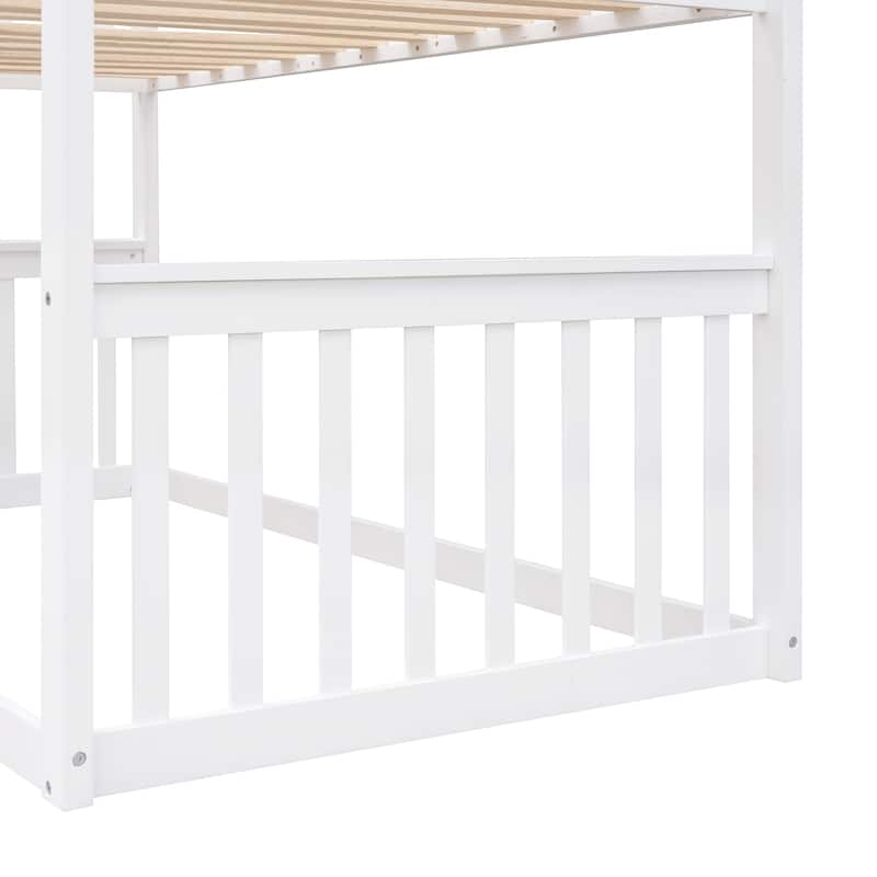 Twin-Over-Twin Wooden Bunk Bed with Storybook House Frame by Harper&Bright Designs