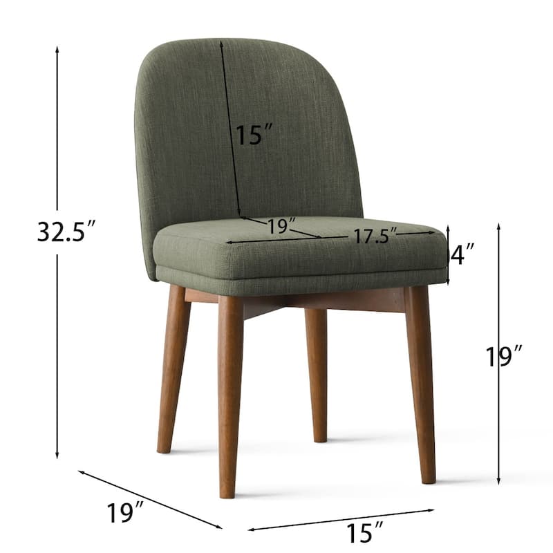 Linen Upholstered Parson Chair(Set of 2)