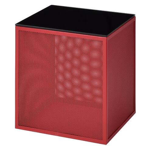 Furniture of America Jalora Contemporary Glass Top 16-inch Side Table