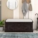 preview thumbnail 18 of 28, Merax 4 Doors Storage Bench with Adjustable Shelves and Removable Cushion