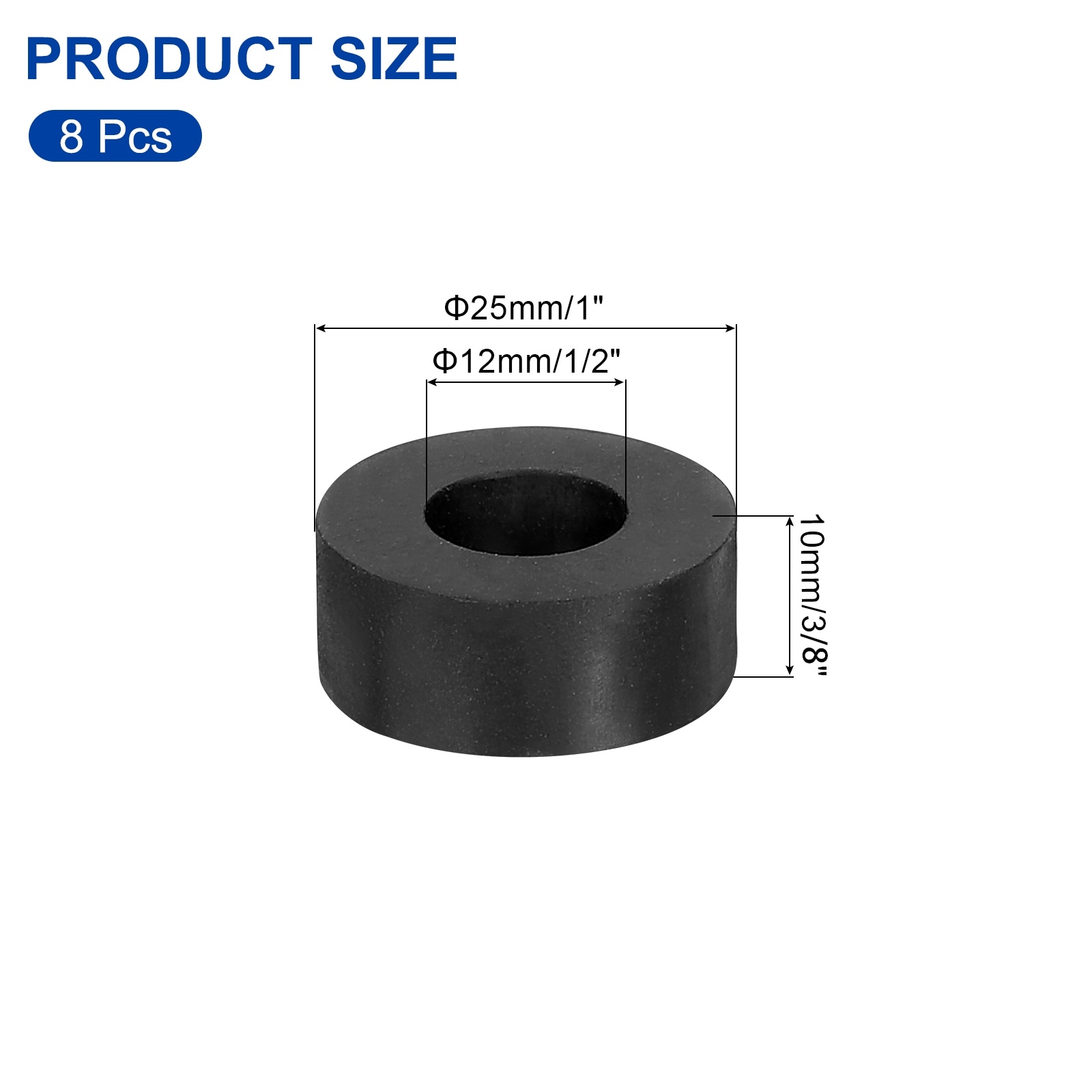 Round Rubber Washers Flat Rubber Spacer Bushing for Home Appliances Cars Boat Accessories