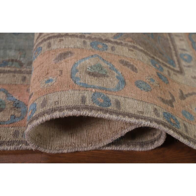 Hand Knotted Oriental 100% Wool Carpet Traditional Medallion Greys & Charcoal Tabriz Area Rug - 9' 6'' X 6' 2''