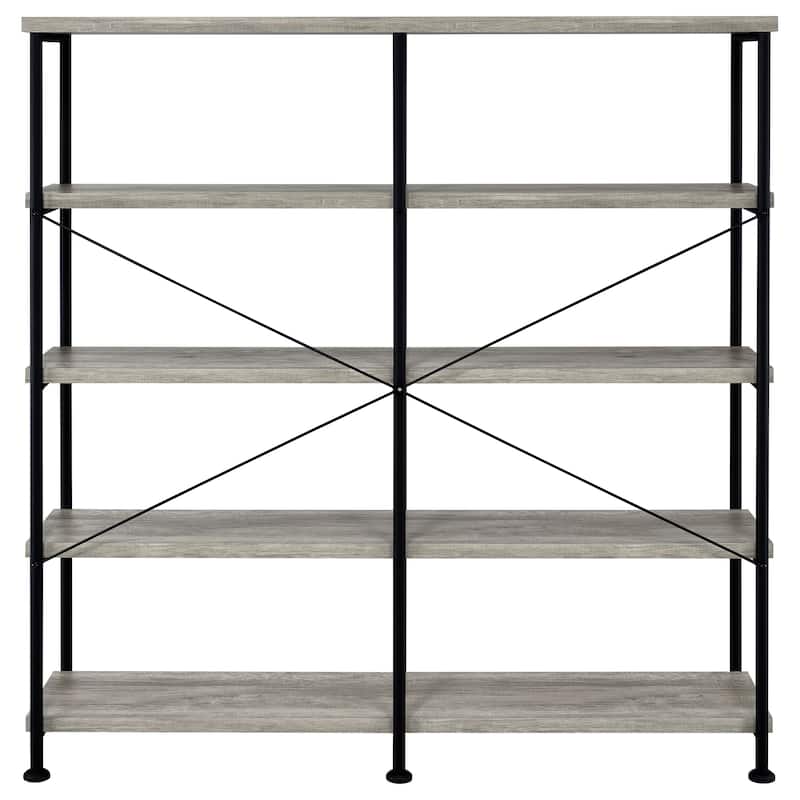 Analiese 63-inch 4-shelf Double Bookshelf - 60.00" x 14.25" x 63.00"