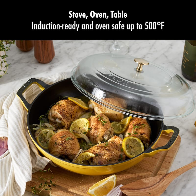 STAUB Cast Iron 3.5-qt Braiser with Glass Lid