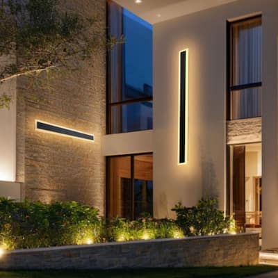 Outdoor LED Wall Light 2PCS 39.4in IP65 Waterproof Aluminum Alloy Warm White Sconce - 39.4 x 3.1 x 2.0 in