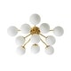 preview thumbnail 6 of 26, Modern 11-Light Frosted Glass Globe Wavy Arm Sputnik Semi-flush Mount