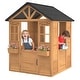 preview thumbnail 12 of 22, Kids Wooden Adventure Cottage Playhouse, Outdoor Playhouse with Functional Door, Windows, Service Station and Flower Pot Holders