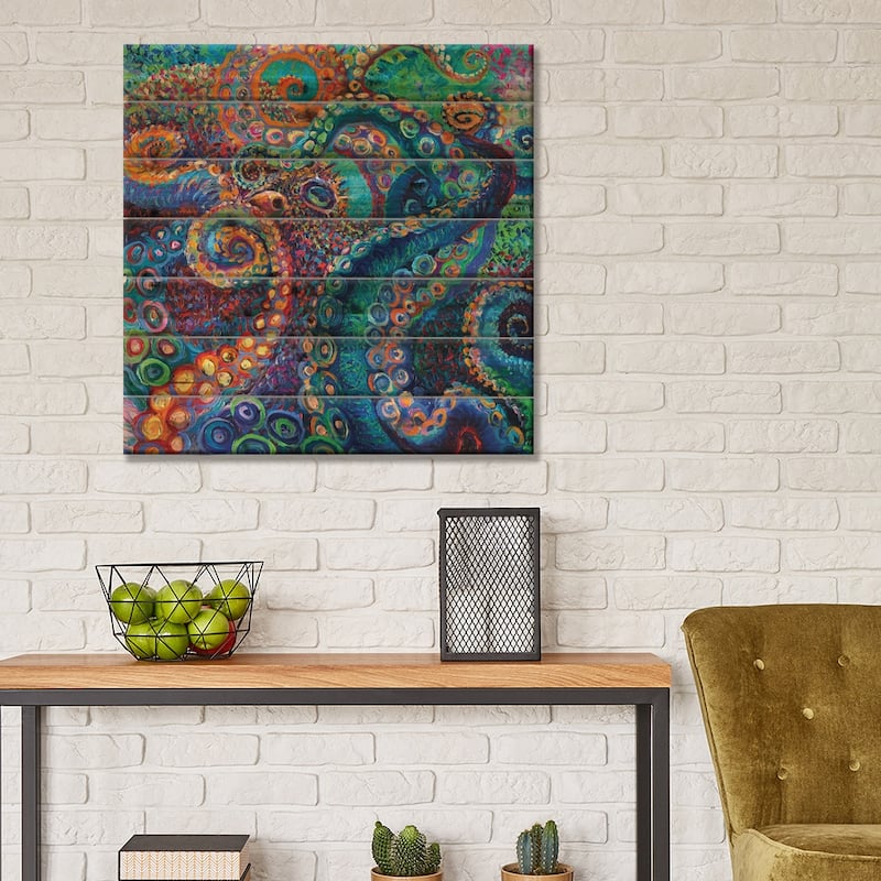 Bones Soft As Water Print On Wood by Iris Scott - Multi-Color
