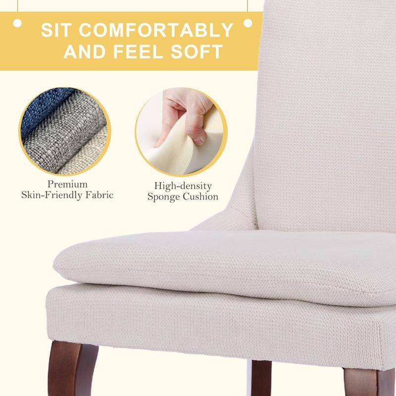 Modern Double-layer Cushioned Dining Chairs Set of 4