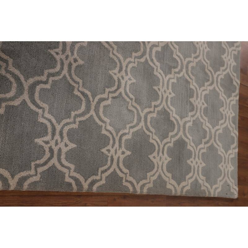 Trellis Indian Area Rug Hand-Tufted Wool Carpet - 5'0" x 8'0"