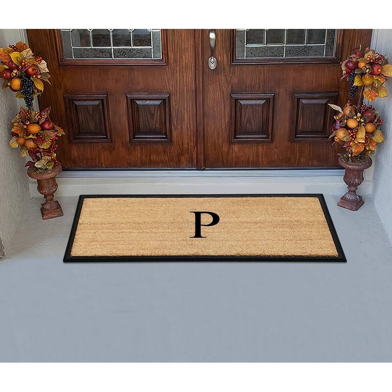 A1HC Rubber/Coir Molded Monogrammed Double Doormat 18"x48"