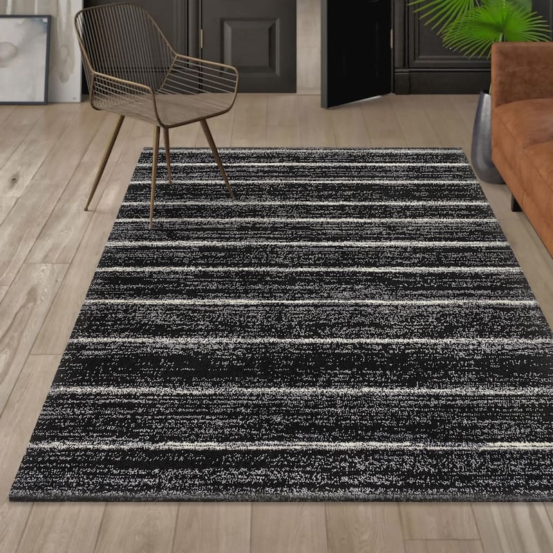 JONATHAN Y Alia Minimalist Stripe Area Rug