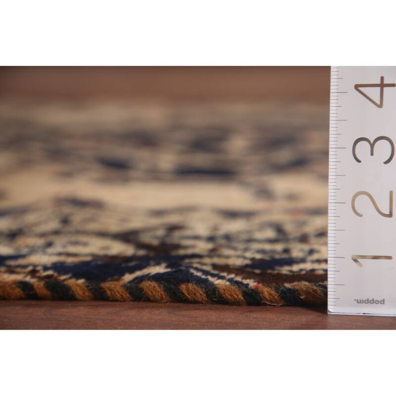 Hand Knotted Oriental 100% Wool Carpet Traditional Tribal Black Qashqai Area Rug - 7' 8'' X 4' 4''