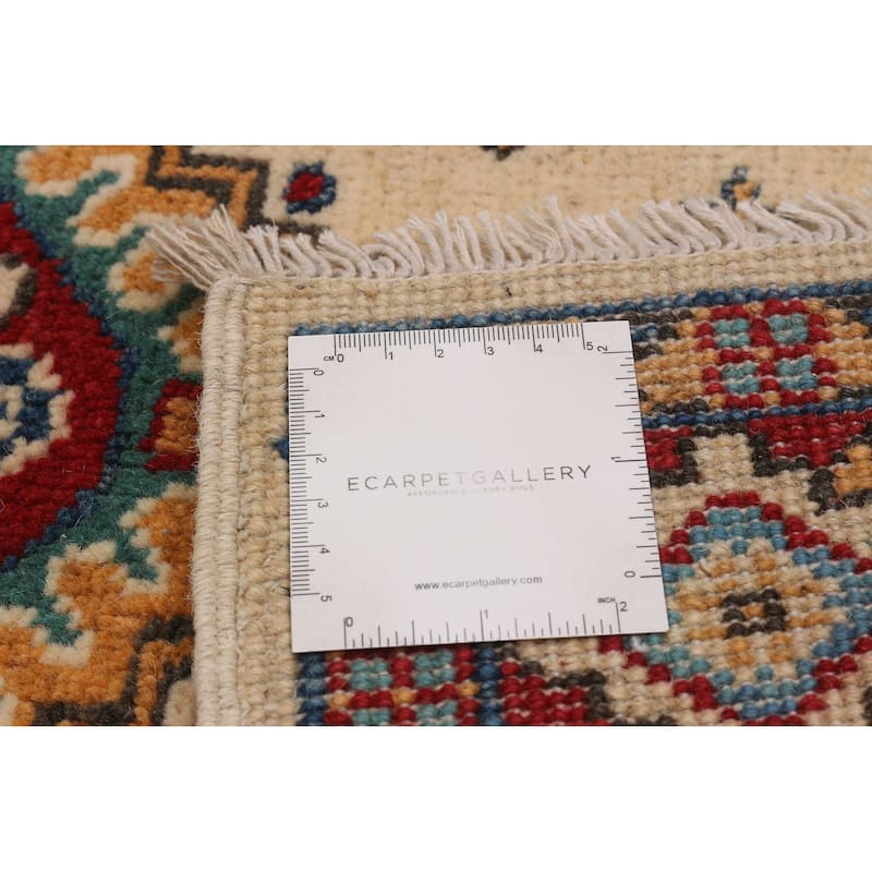 ECARPETGALLERY Hand-knotted Uzbek Ghazni Cream Wool Rug - 3'3 x 4'9