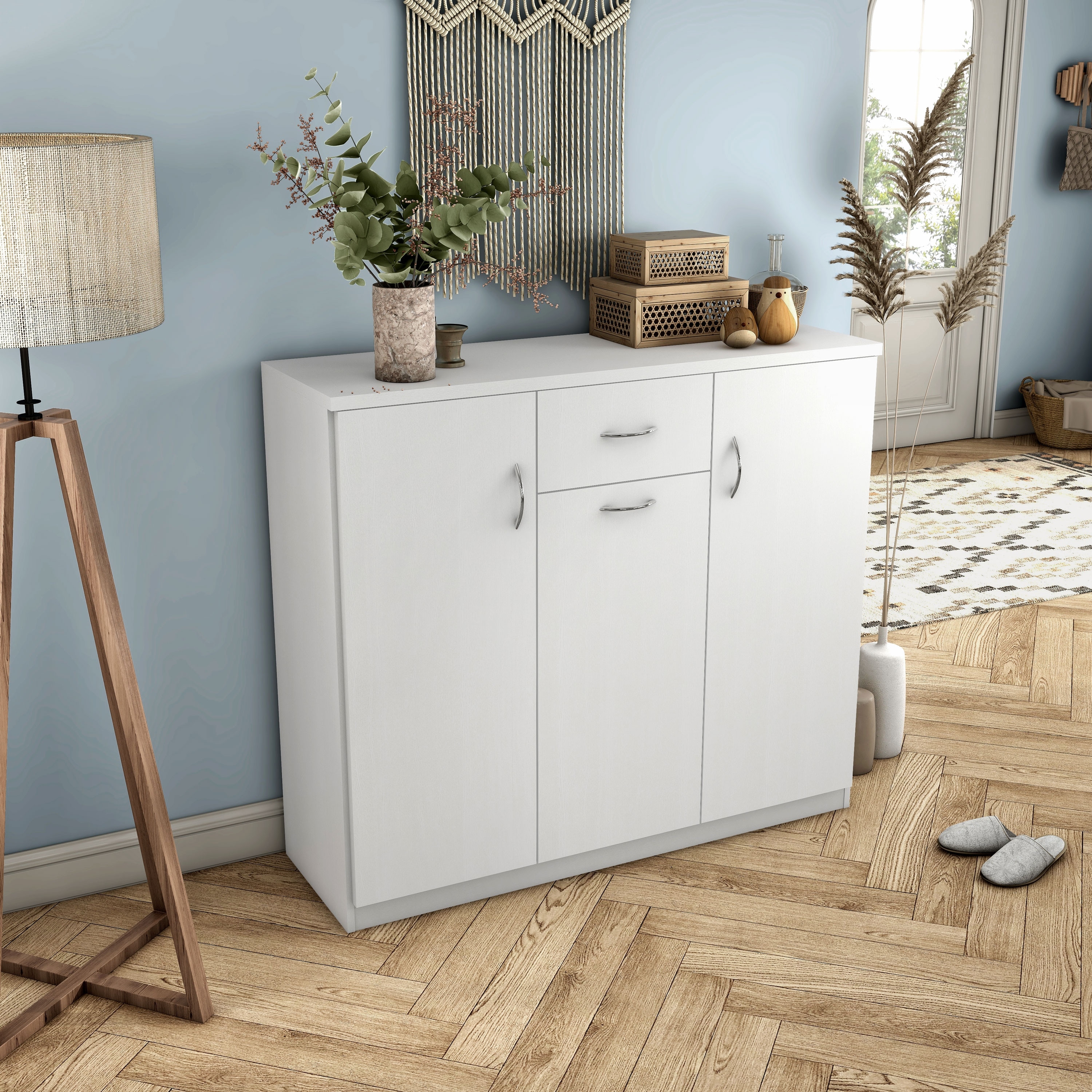 Furniture of america garner rustic shoe storage cabinet online