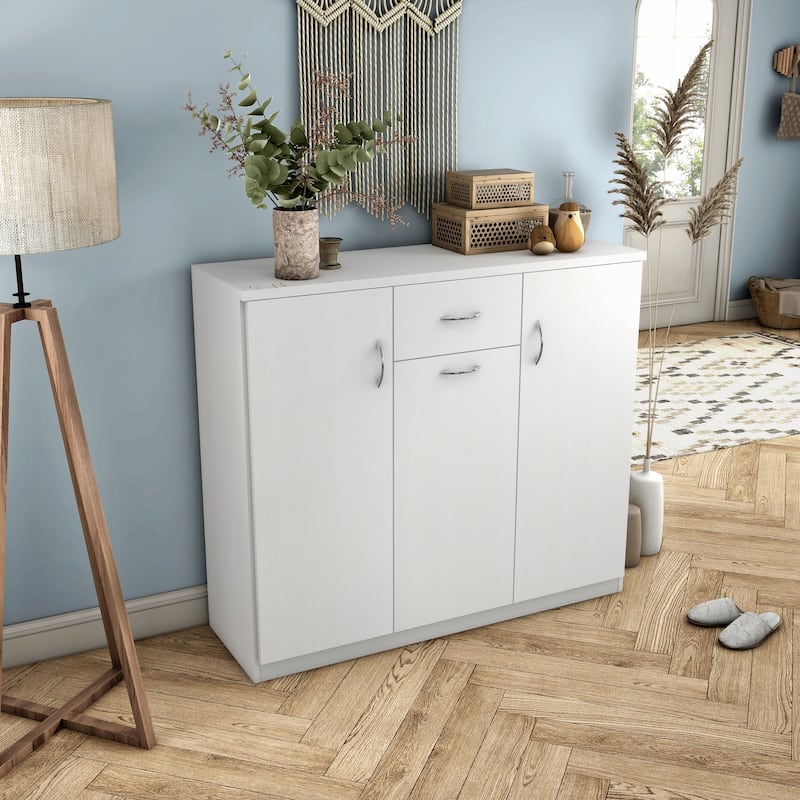 Ekko Contemporary 10-Shelf Shoe Cabinet with 1-Drawer by Furniture of America