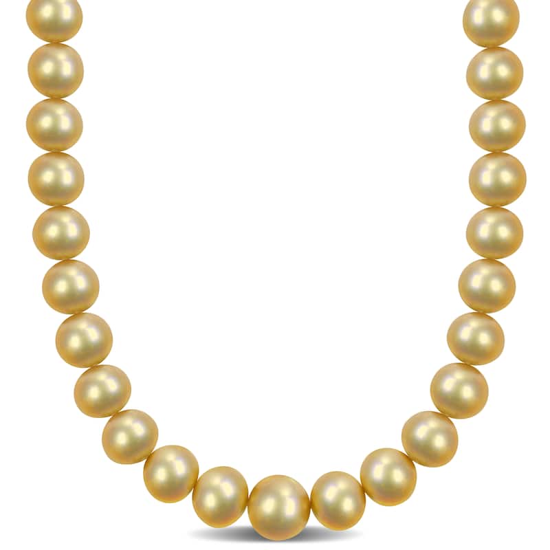 Miadora 14-16.5mm Golden South Sea Cultured Graduated Necklace in 14k Yellow Gold