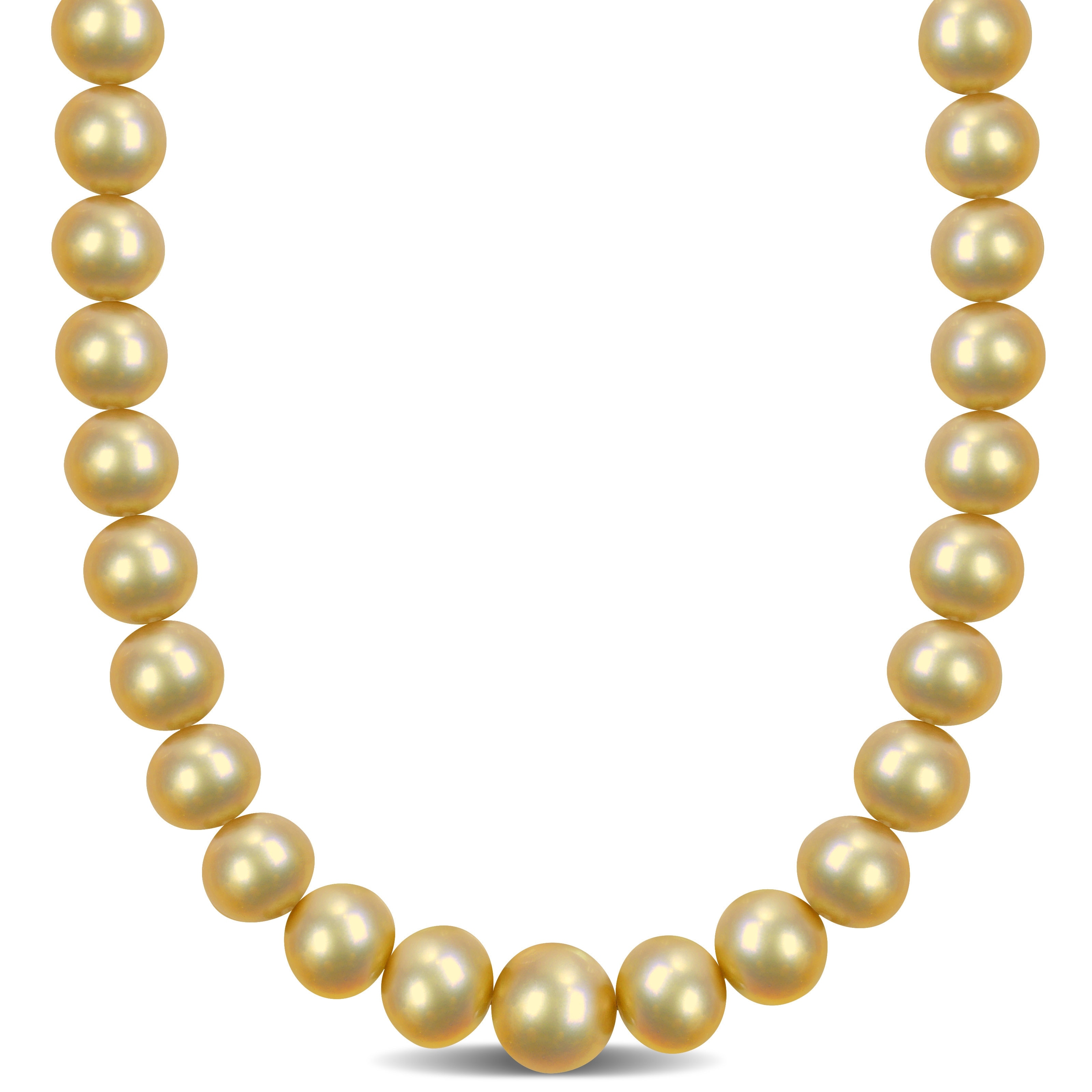Miadora 14-16.5mm Golden South Sea Cultured Graduated Necklace in 14k Yellow Gold