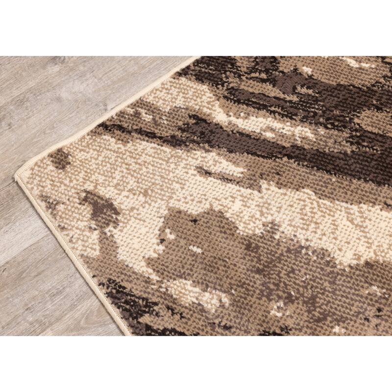 Florence Collection - Beige/Brown Granite Design Rug - 4'7" x 6'7"
