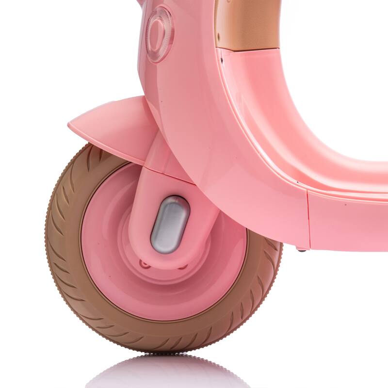 12V Ride-On Two-Seater Motorcycle for Kids, Three-Wheel Design, USB, Bluetooth, Adult Seat Flip, and Storage for Ages 3-6.