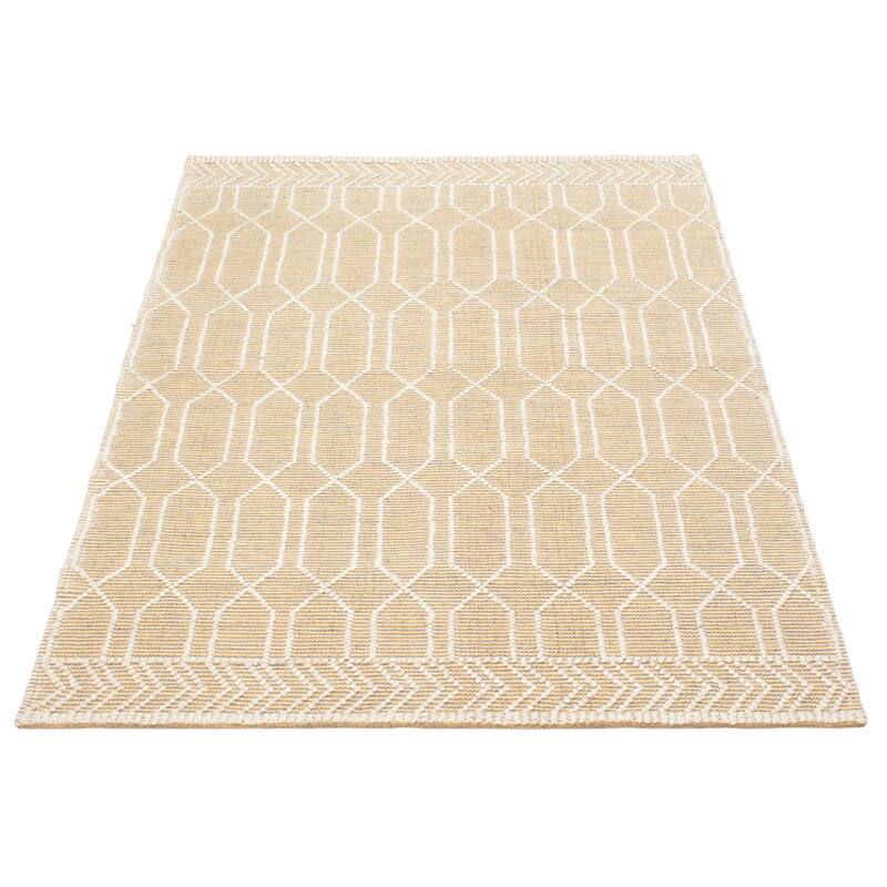 ECARPETGALLERY Braid weave Sienna Tan Wool Rug - 5'2 x 7'3