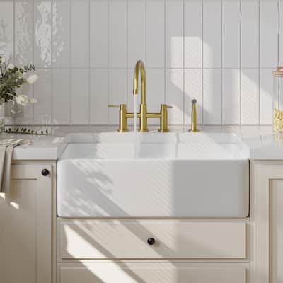 3 Hole Kitchen Faucet with Pull Down Sprayer
