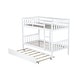 preview thumbnail 17 of 70, Twin Over Twin Rubber Wood Bunk Bed with Trundle, Convertible into 2 Twin Size Beds,with Ladder and Safety Guardrails