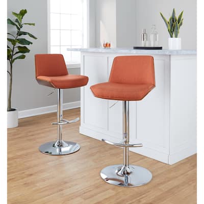 Carson Carrington Clemens Adjustable Bar Stool with Rounded T Footrest (Set of 2)
