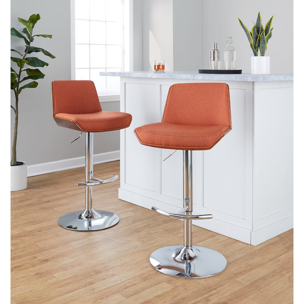 Carson Carrington Clemens Adjustable Bar Stool with Rounded T Footrest (Set of 2)