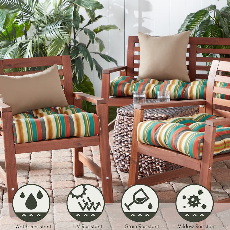 Greendale Home Fashions Multicolor Outdoor Dining Seat Cushion (Set of 2)