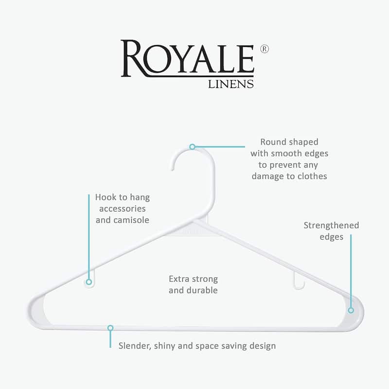 Royale Plastic Clothes Hangers With Hooks - Ideal For Everyday Use