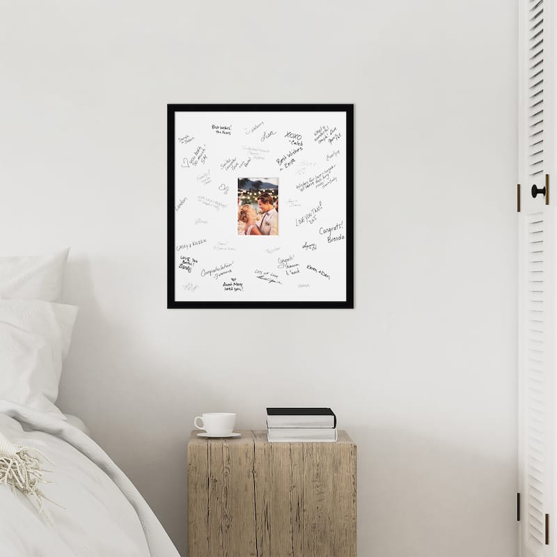 Svelte Signature Mat Picture Frame - Autograph Photo Frame Guest Book Alternative for Weddings, Graduations, or Retirement