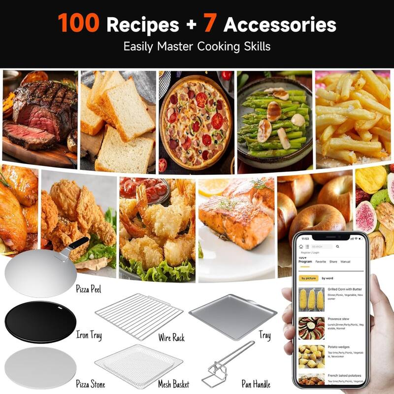 Kitchen Elite 18L Digital Air Fryer Toaster Oven, Convection Pizza Oven, Silver - 30.86