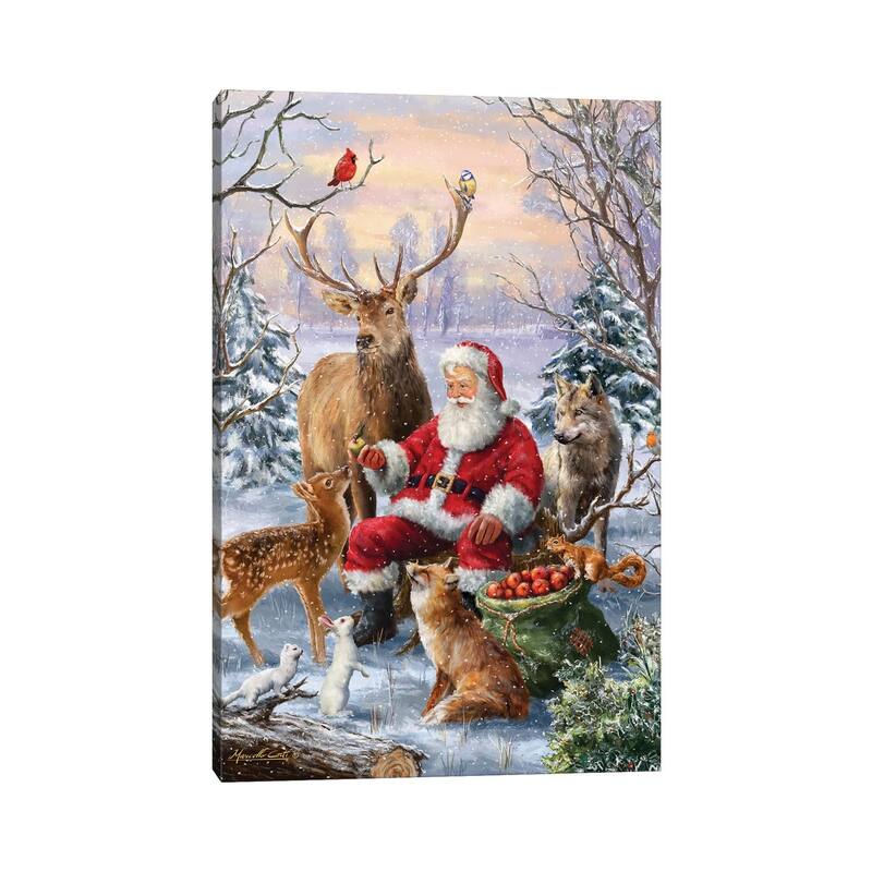 iCanvas "Santa Animals" by Ali Corti Canvas Print