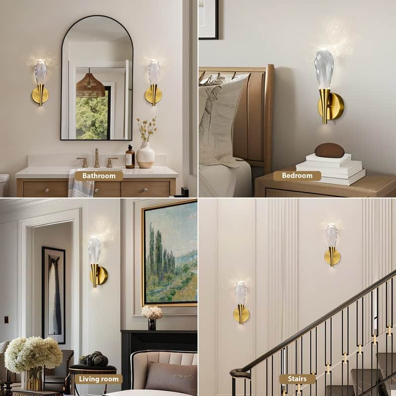 KAYLA 12 in. 1-Light Modern Gold LED Wall Sconce