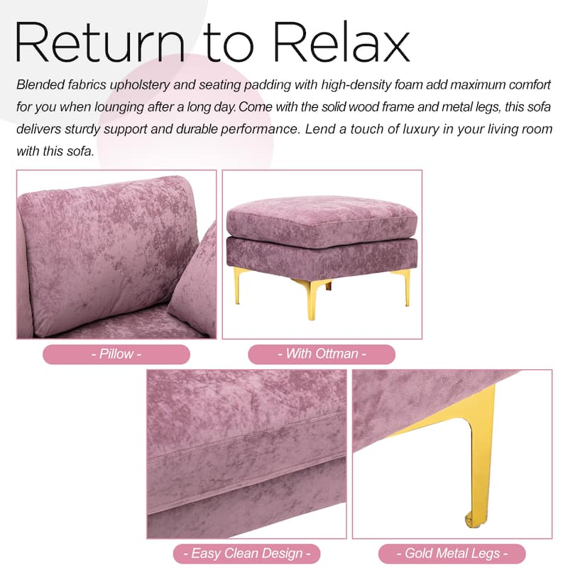 Kata 115" Sectional Sofa with Ottman