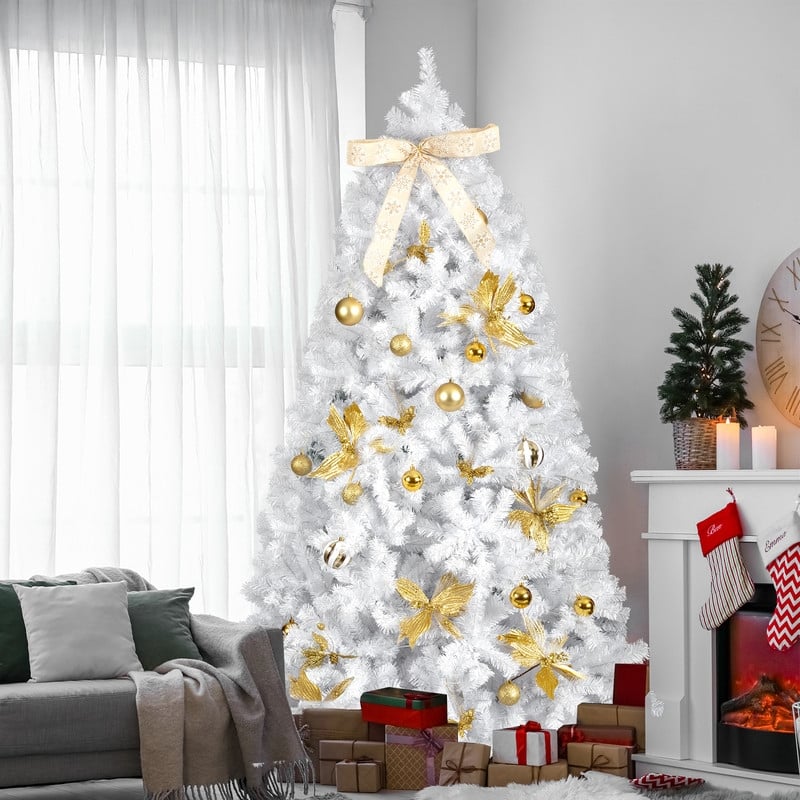 7.5 FT Artificial Christmas Tree with DIY 400 Warm White LED Lights for Holiday Party Office Home