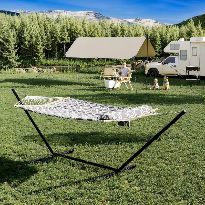 Premium Hammock Set with Quick-Lock Steel Stand and Carry Bag for Patio