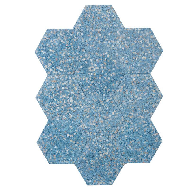 Amalfi 9x8 in. Glossy Shell, Terrazzo Hexagon Wall and Floor Tile (1.8 sq ft/case, 5-Pack)