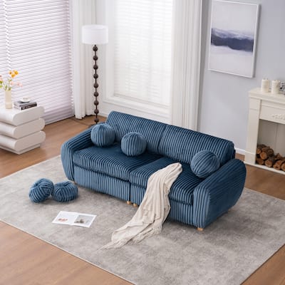 Upholstered Loveseat Sofa Chair with Golden Metal Legs