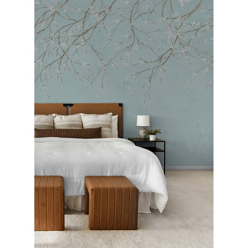 WallPops Scott Living Hanami Blue Self Adhesive Mural - N/A