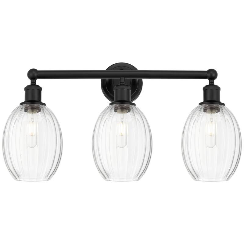 Innovations Lighting Endless Possibilities Edison - Preston - 3 Light 24" Bulb Shade Bath Vanity Light - Clear/Matte Black