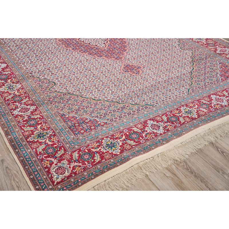 EXQUISITE RUGS ONE-OF-A-KIND Super Fine Tabriz Hand Knotted Red/Red Rug - 9'3"x12'2"