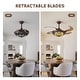 preview thumbnail 10 of 49, Smart Tiffany Stained Glass Retractable Led Ceiling Fan